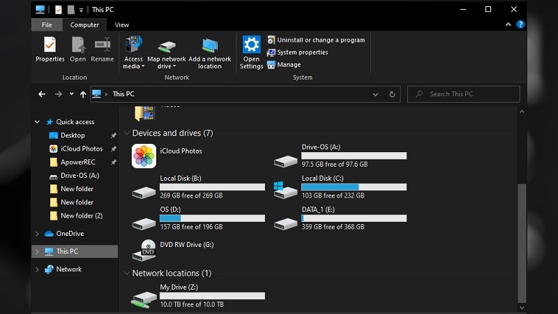Mở File Explorer trên máy tính để kiểm tra