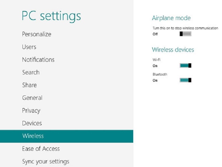 Cách mở bluetooth win 8