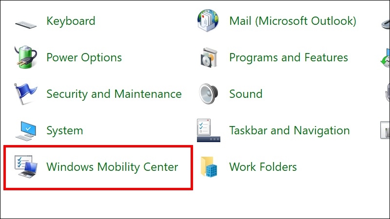 Bật qua Windows Mobility Center bước 2 Bật qua Windows Mobility Center bước 2