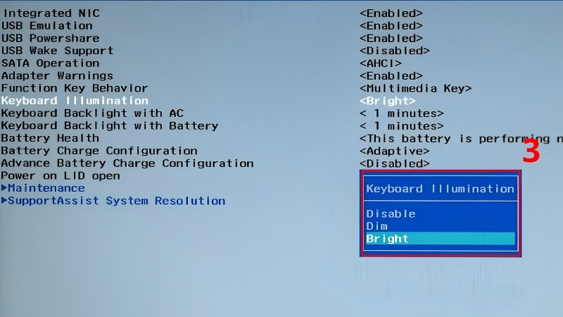 Bật đèn bàn phím laptop HP trong BIOS bước 3 Bật đèn bàn phím laptop HP trong BIOS bước 3