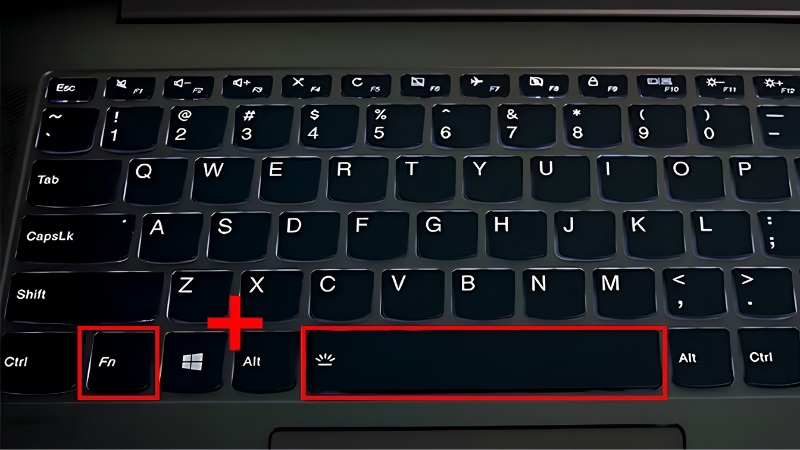 Bật đèn bàn phím laptop Lenovo bằng tổ hợp phím Fn + Space Bật đèn bàn phím laptop Lenovo bằng tổ hợp phím Fn + Space