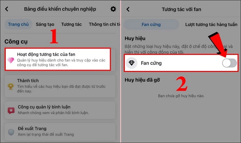 Kéo thanh trượt ở mục Fan cứng sang phải