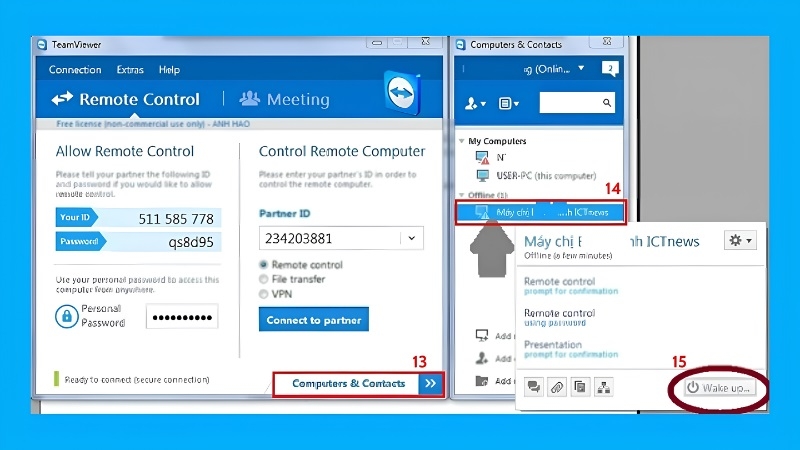 Bật máy tính từ xa bằng TeamViewer bước 5 Bật máy tính từ xa bằng TeamViewer bước 5