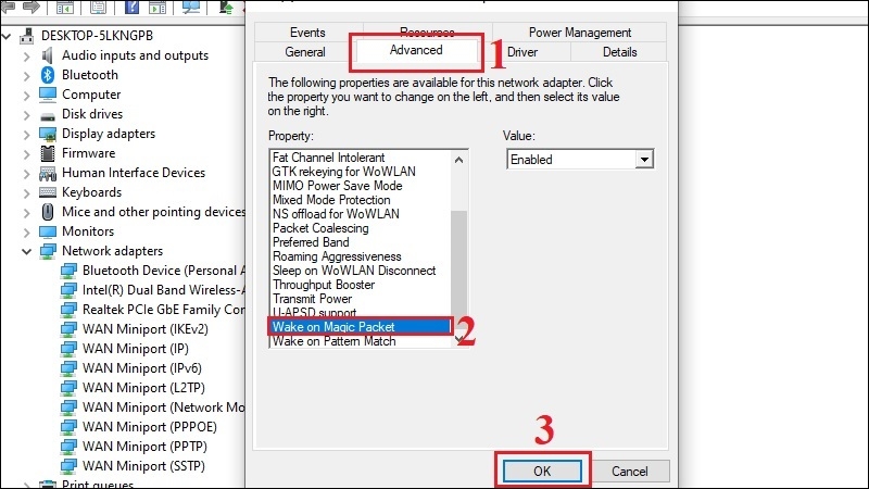 Bật Wake on LAN trong BIOS và Windows bước 6 Bật Wake on LAN trong BIOS và Windows bước 6