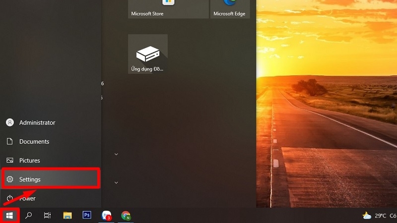 Nhấn Windows + I mở Settings chọn mục Privacy trên Windows 10