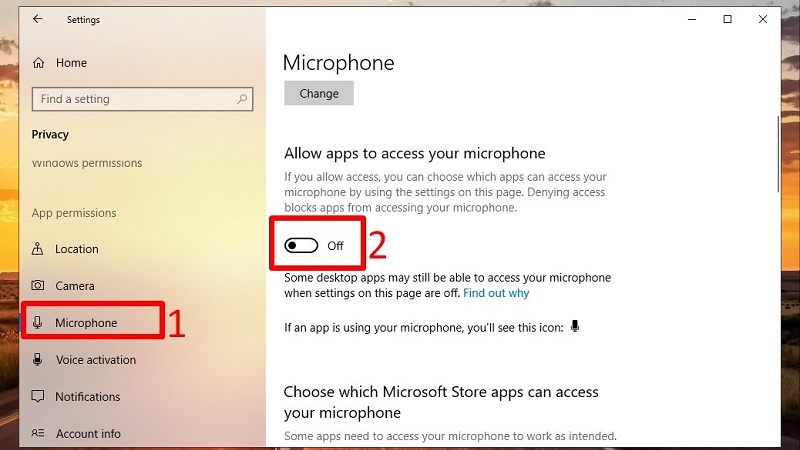 Bật quyền micro cho từng ứng dụng như Zoom Zalo Teams trên Windows 10