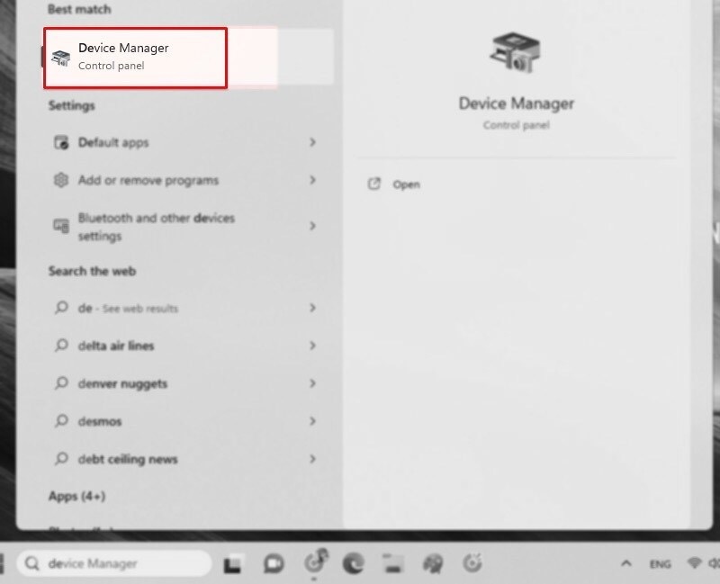 Chọn vào Device Manager