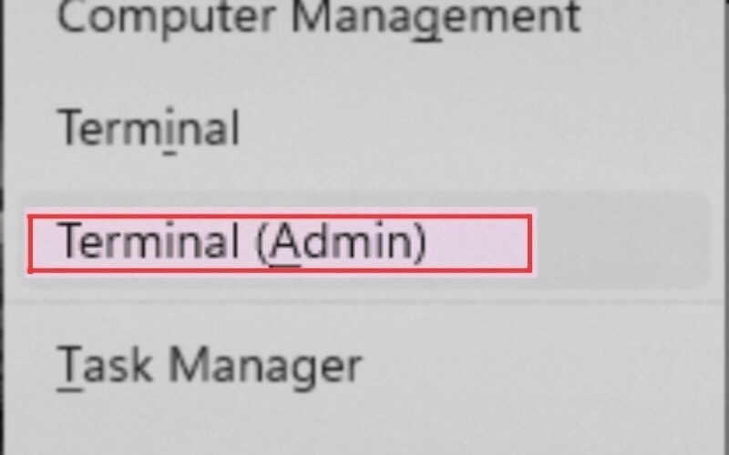 Sử dụng tổ hợp phím Windows + X để cửa sổ Windows Terminal