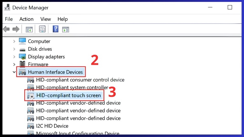Chọn vào mục Human Interface Devices