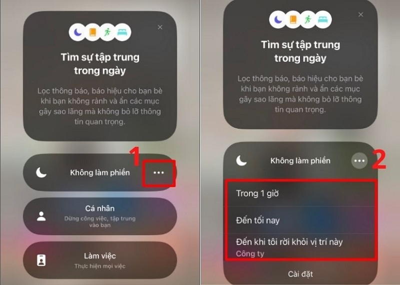 Chọn khoảng thời gian mà bạn muốn tắt