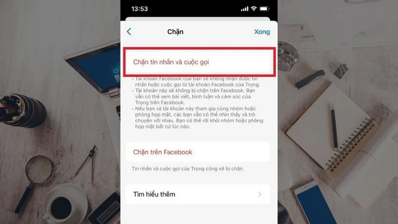 Chọn vào tên của tài khoản bạn muốn chặn