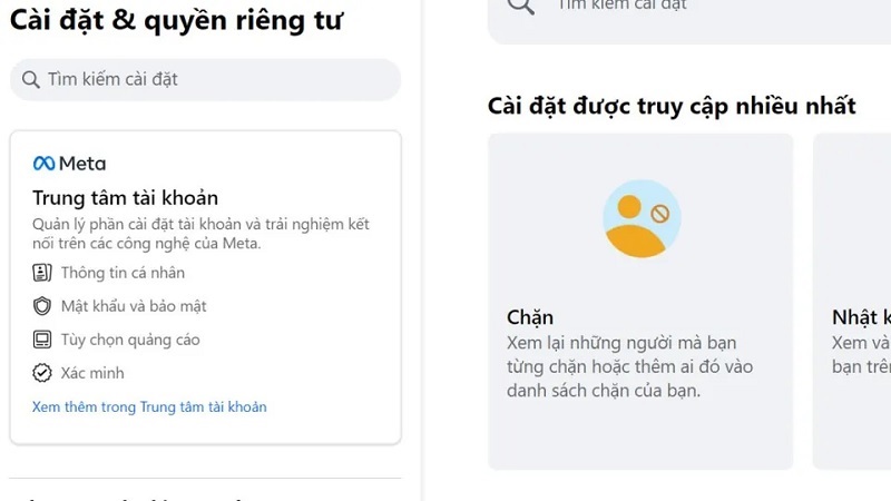 Chọn vào mục Chặn
