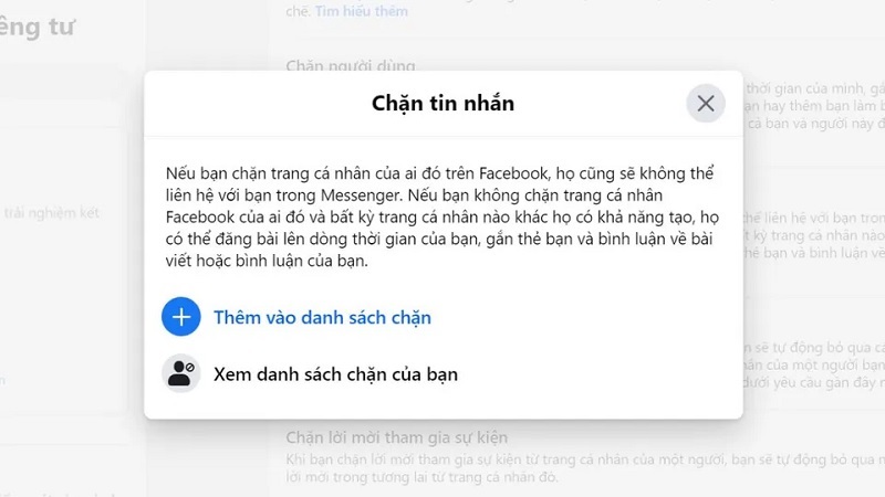 Chọn tên người dùng mà bạn muốn đưa vào danh sách chặn