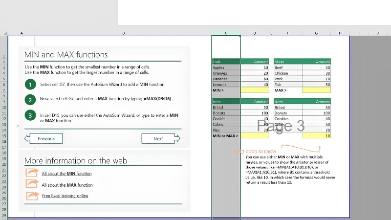 Thẻ Page Layout, nút Breaks và lệnh Remove Page Break trong Excel