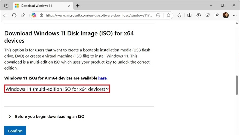 Trang Microsoft tải tệp ISO Windows 11 26H2 Trang Microsoft tải tệp ISO Windows 11 26H2