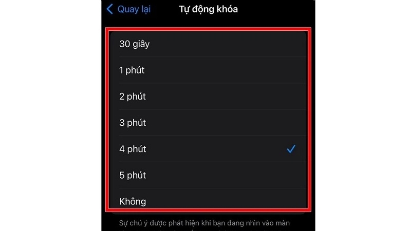 Thiết lập thời gian tự động khóa màn hình iPhone