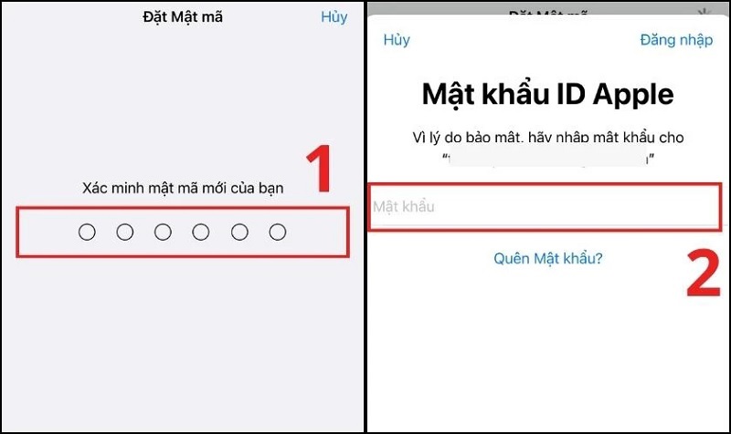Nhập chính xác mật khẩu ID Apple