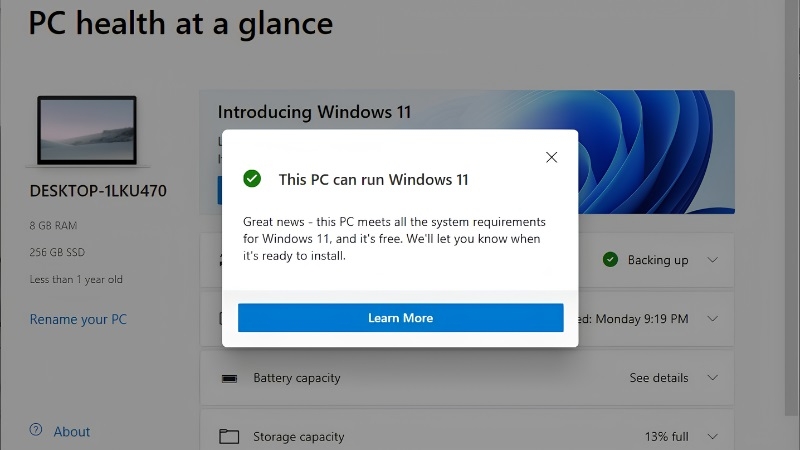 Dùng công cụ PC Health Check của Microsoft bước 4 Dùng công cụ PC Health Check của Microsoft bước 4