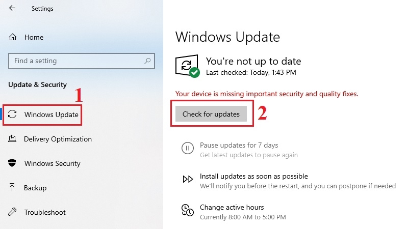 Cập nhật driver card màn hình Windows Update bước 2 Cập nhật driver card màn hình Windows Update bước 2