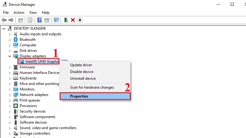Cập nhật driver card màn hình bằng Device Manager bước 4 Cập nhật driver card màn hình bằng Device Manager bước 4