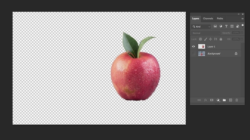 Photoshop sẽ tự động tách phần bạn vừa khoanh vùng ra thành một lớp