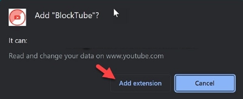 Chọn vào nút Add extension