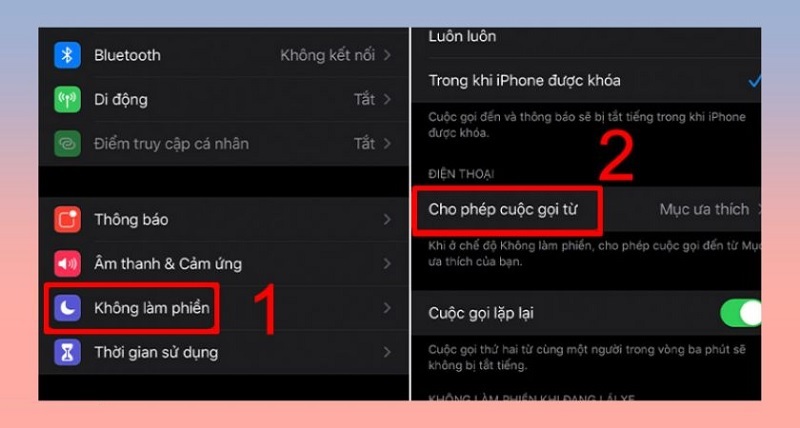 Chọn Cho phép cuộc gọi từ