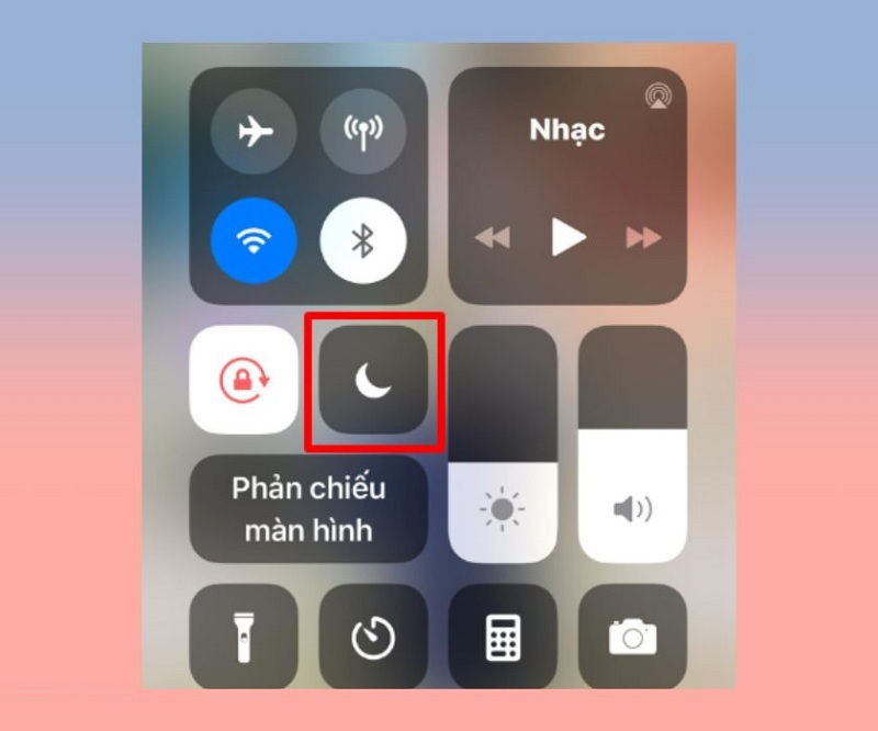 Chọn vào biểu tượng vầng trăng khuyết