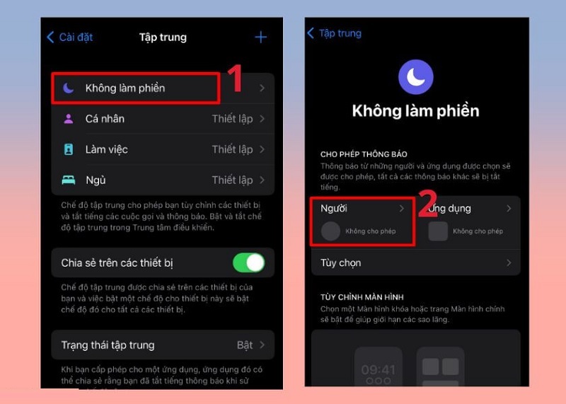 Nhấn vào tùy chọn Người