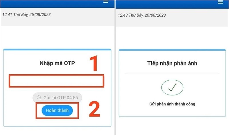Nhấn nút Hoàn thành