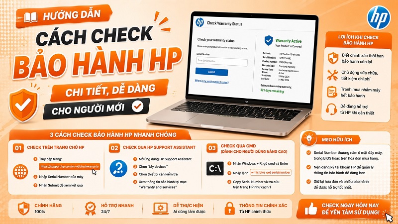 Hướng dẫn cách check bảo hành HP chi tiết, dễ dàng cho người mới