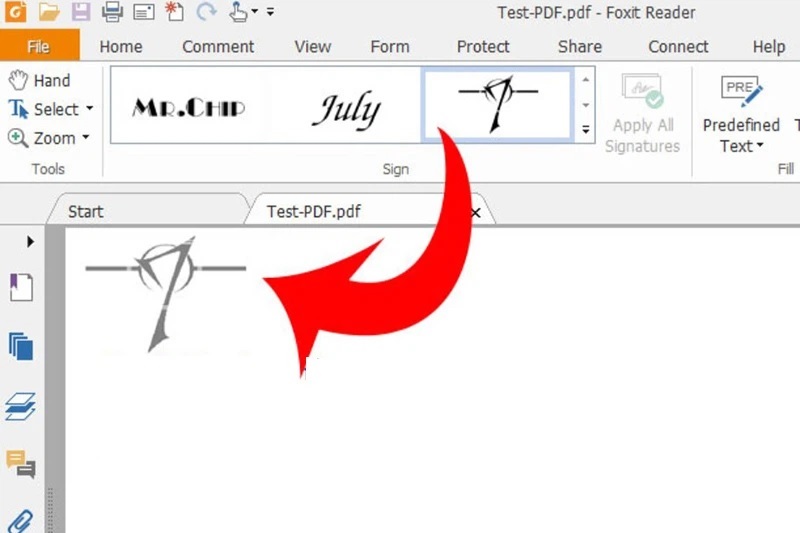 Nhấn nút PDF Sign