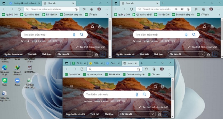 Cách chia màn hình máy tính nhiều hơn hai cửa sổ