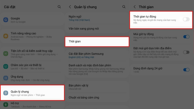 Cách chỉnh ngày, giờ và múi giờ thủ công