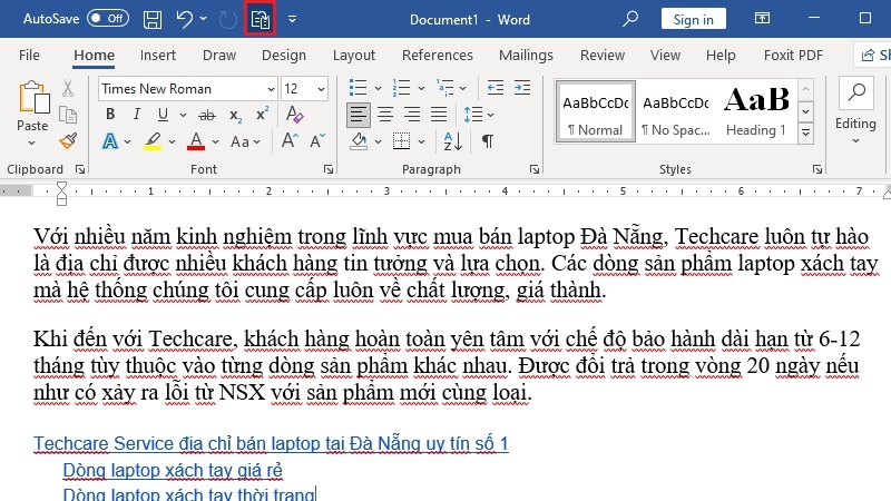 Nút Shrink to Fit trên thanh công cụ Word giúp dồn văn bản về 1 trang Nút Shrink to Fit trên thanh công cụ Word giúp dồn văn bản về 1 trang