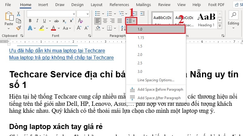 Giãn dòng trong Word để văn bản vừa 1 trang Giãn dòng trong Word để văn bản vừa 1 trang