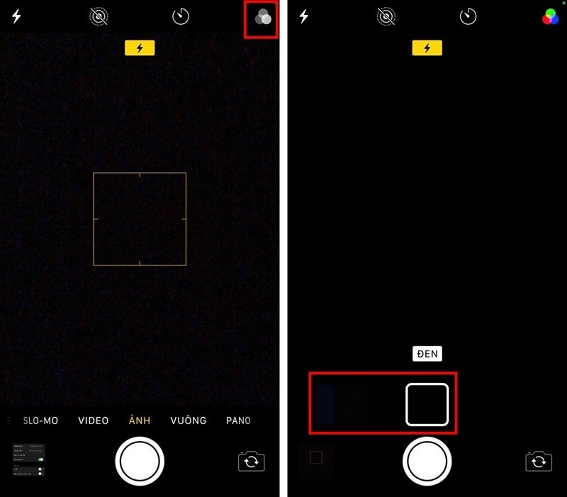 Sử dụng bộ lọc trên camera