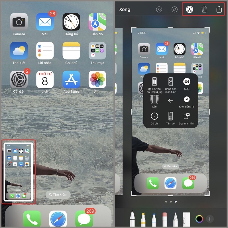 Nhấn vào ảnh vừa được chụp để chỉnh sửa
