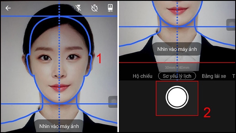 Chọn vào biểu tượng chụp ảnh hình tròn