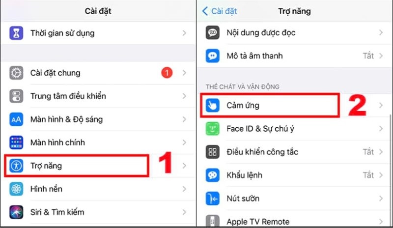 Chọn vào tính năng Accessibility (Trợ Năng)