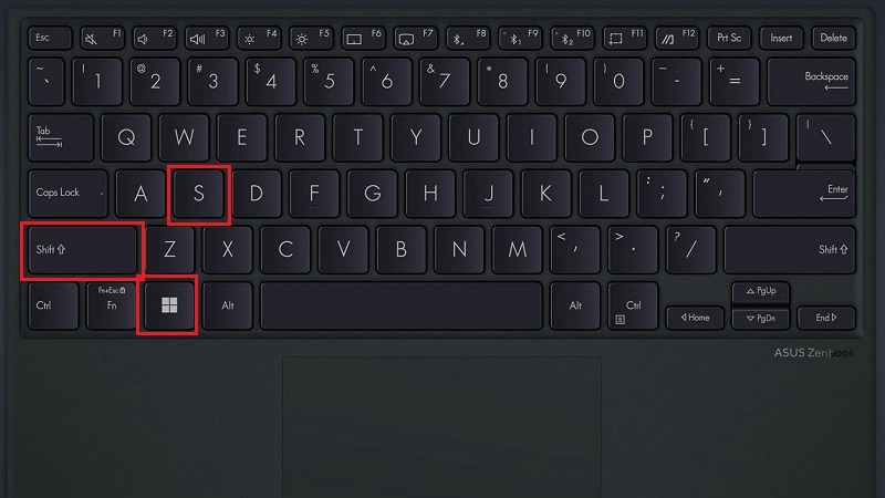 Chọn vùng cần chụp bằng công cụ Windows + Shift + S