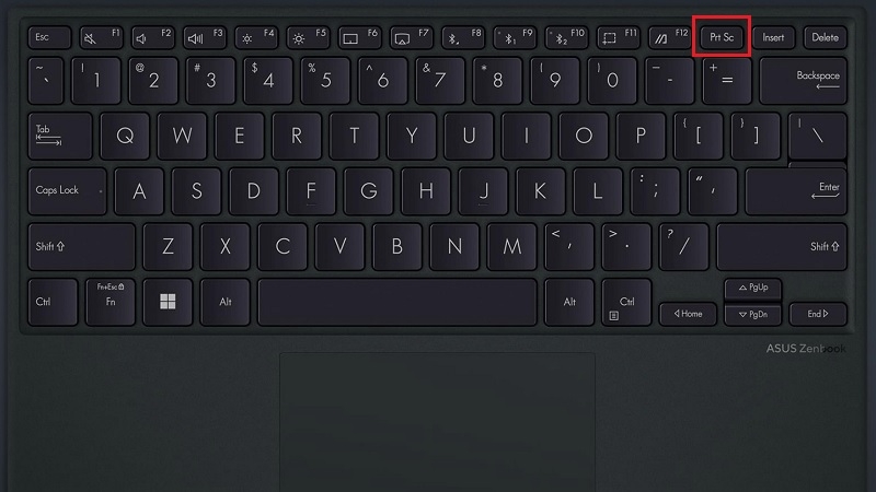 Vị trí phím PrtSc trên bàn phím laptop ASUS