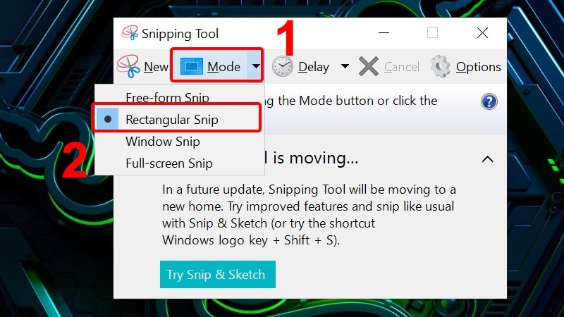 Chụp màn hình laptop Lenovo bằng Snipping Tool bước 2 Chụp màn hình laptop Lenovo bằng Snipping Tool bước 2