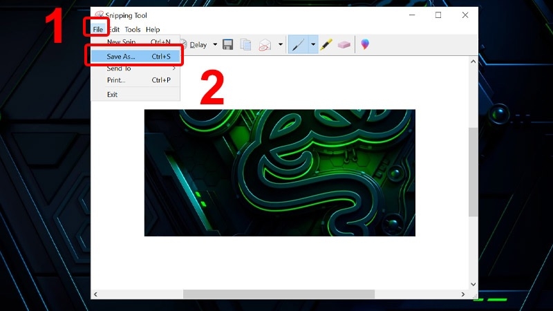 Chụp màn hình laptop Lenovo bằng Snipping Tool bước 4 Chụp màn hình laptop Lenovo bằng Snipping Tool bước 4