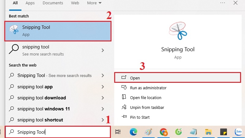 Chụp màn hình bằng công cụ Snipping Tool có sẵn bước 1 Chụp màn hình bằng công cụ Snipping Tool có sẵn bước 1