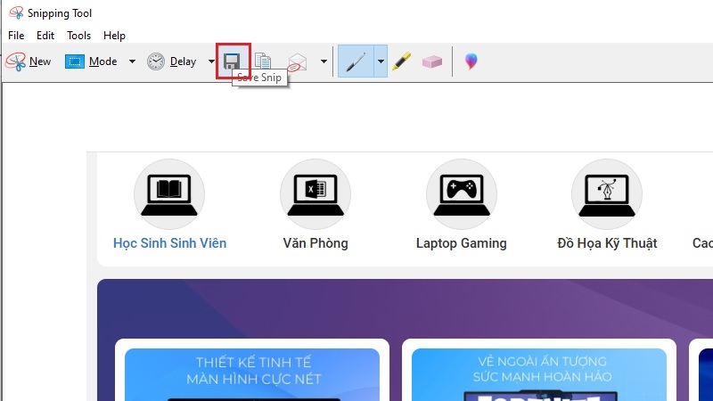 Chụp màn hình bằng công cụ Snipping Tool có sẵn bước 3 Chụp màn hình bằng công cụ Snipping Tool có sẵn bước 3