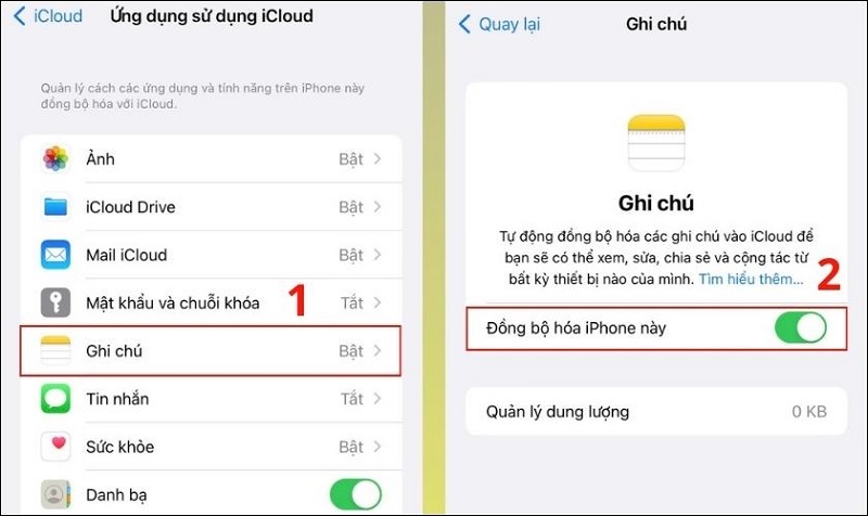 Chọn Ghi chú
