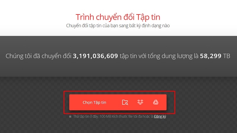 Chuyển đổi ảnh bằng công cụ trực tuyến bước 1