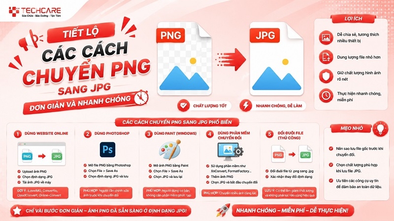 Tiết lộ các cách chuyển PNG sang JPG đơn giản và nhanh chóng