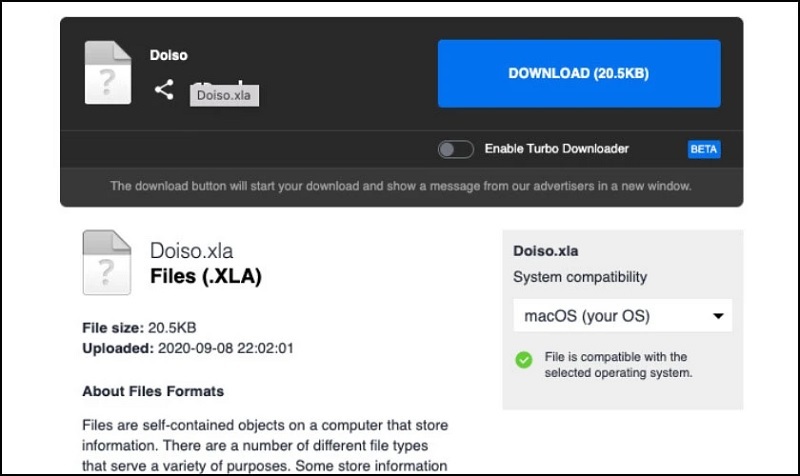 Tải file Excel =VND về máy tính